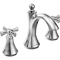 Moen T4524 Wynford Two-Handle Widespread High-Arc Bathroom Faucet with Cross Handles, Valve Required, Chrome