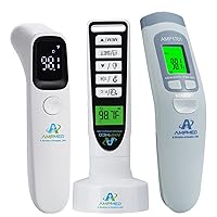3-Pack Bundle - Amplim Non-Contact Touchless Infrared Digital Forehead Thermometer for Adults and Baby Hospital Medical Grade No Touch