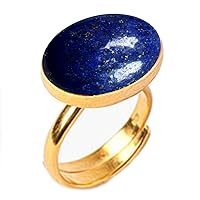 Choose Your Gemstone Adjustable Gold Plated Flat Ring 2.95 Carat Natural Birthstone Ring in Size 5 to 30 for Men & Women