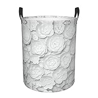 3d Flower Waterproof Oxford Fabric Laundry Hamper,Dirty Clothes Storage Basket For Bedroom,Bathroom