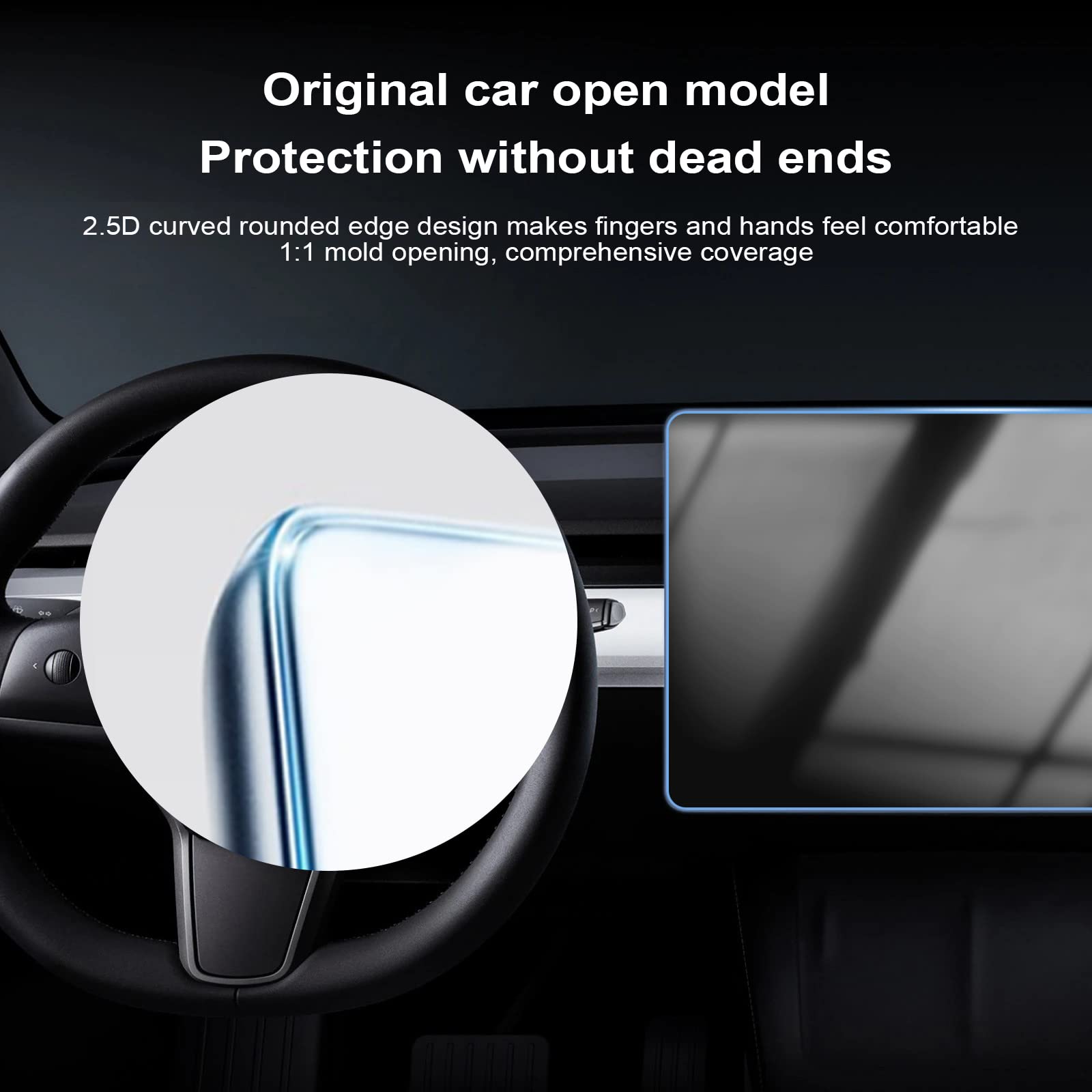 Tesla Model 3 screen protector, 15 inch center console touch screen tempered glass protective film, Tesla Model Y screen protector 2023 auto alignment accessory, HD 9H anti-glare anti-fingerprint