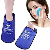 Hilph Bundle of 2 Foot Ice Pack Slippers + Gel Ice Packs for Injuries