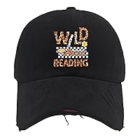 Wild About Reading Hats Cute Hat AllBlack Mens Baseball Cap Gifts for Grandma Baseball Caps