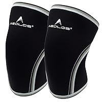 Knee Sleeves (1 Pair)，7mm Compression Knee Braces for Heavy-Lifting,Squats,Gym and Other Sports (Medium, Black)