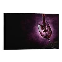 Pouring Wine Canvas Wall Painting Purple Grape Background Wine Glass Kitchen Wall Decor Art Canvas Print Canvas Art Poster And Wall Art Picture Print Modern Family Bedroom Decor Posters 12x18inch(30x4