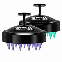 HEETA 2 Pack Hair Scalp Massager Shampoo Brush for Hair Growth, Hair Scalp Scrubber with Soft Silicone, Wet and Dry Hair Detangler (Turquoise & Purple)