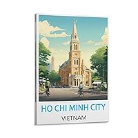 ZBZGOEZO Ho Chi Minh City Vietnam Vintage Travel Posters 24x36inch(60x90cm) Canvas Wall Posters And Art Picture Print Modern Family Bedroom Decor