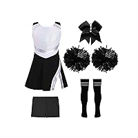 Kids Girls Shiny Sequins Dance Dress Outfits Halloween Cosplay Party Cheer Leader Costumes Cheerleading Uniform