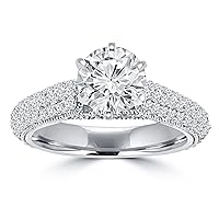 2.00 ct Ladies Round Cut Diamond Engagement Ring in Pave Set in Platinum
