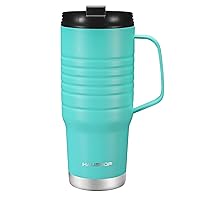 HAUSHOF 24 oz Travel Mug with Handle, Stainless Steel Vacuum Insulated Coffee, Double Wall Travel Mugs with Leakproof Lid, BPA Free