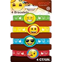 Unique Emoji Stretchy Party Bracelets - Child Size, 4 Pcs