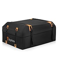 Waterproof Car Roof Bag - Car Rooftop Cargo Carrier Bag – 19 Cubic Ft Roof Rack Cargo Carrier, Includes Anti-Slip Mat, 4 Door Hooks, Reinforced Zipper/Buckle, with or Without Rack