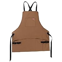 WOLVERINE Guardian Cotton Work Apron Durable & Comfortable for the Hardest Workers with Reinforced Pockets, Cross Strap Support and Quick Access Chest Pocket Brown