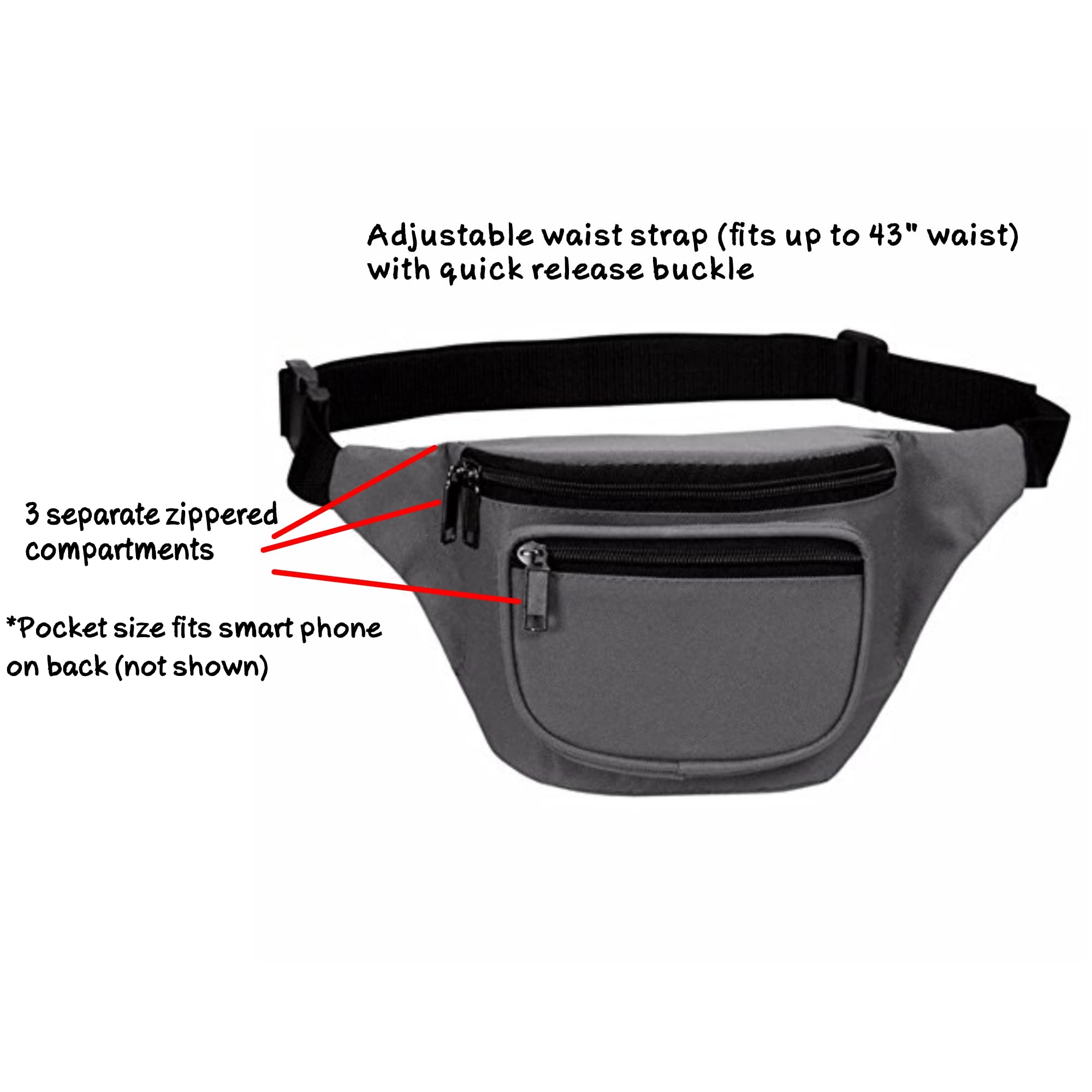 Fanny Pack, BuyAgain Quick Release Buckle Travel Sport Waist Fanny Pack Bag For Men Or Women
