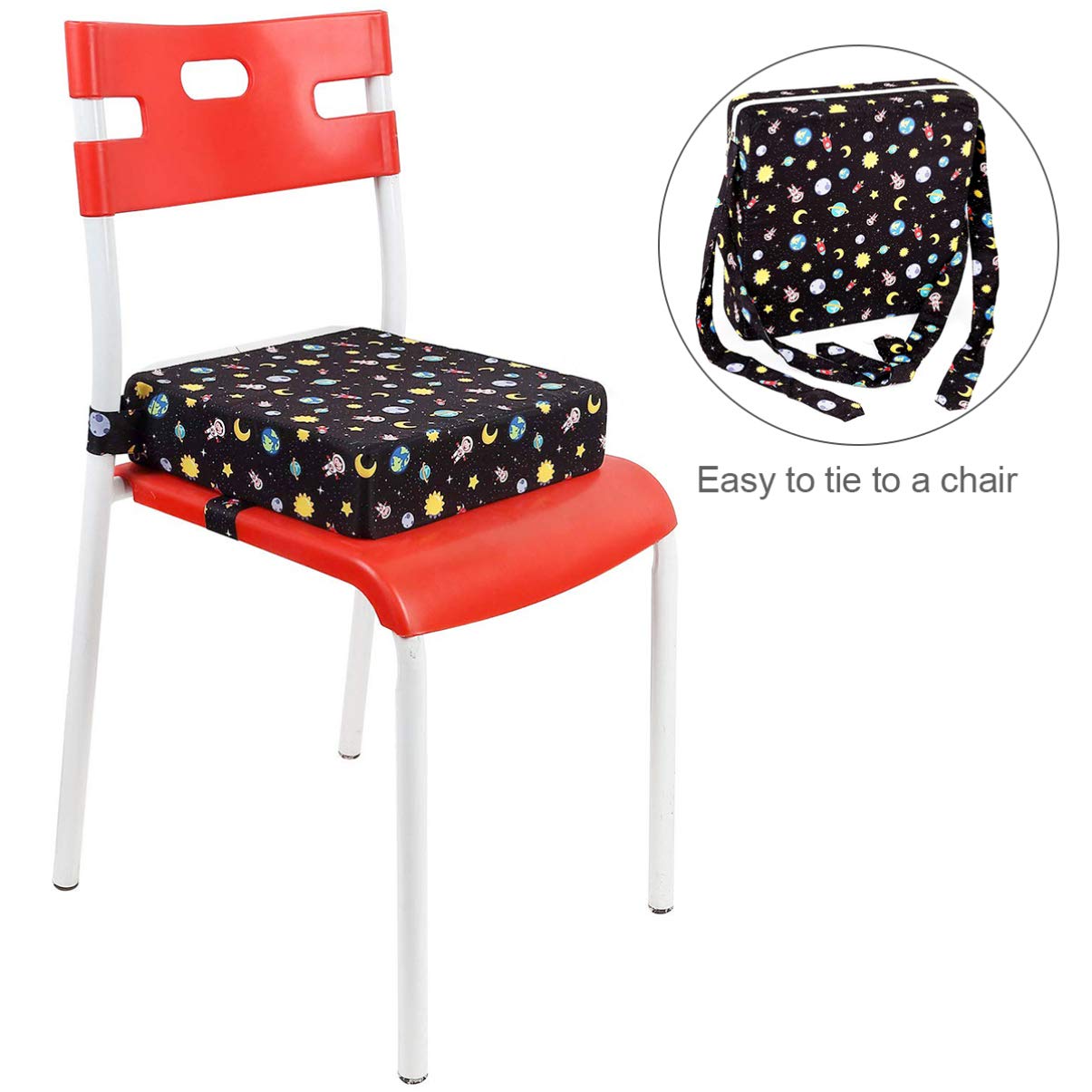 TOYANDONA Kids Chair Cushion Booster Cushion Portable Travel Increasing Cushion Chair Pad Cushion for Dining Table (Black) Toddler Pillows