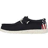 Hey Dude Men's Wally Americana Navy White Size 13 | Men's Shoes | Men Slip-on Loafers | Comfortable & Light-Weight
