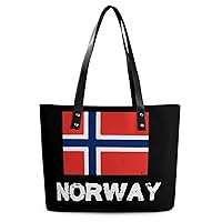Norway National Pride Norwegian Flag Printed Purses and Handbags for Women Vintage Tote Bag Top Handle Ladies Shoulder Bags for Shopping Travel