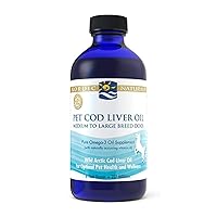 Nordic Naturals Pet Cod Liver Oil, Unflavored - 8 oz - 1104 mg Omega-3 Per Teaspoon - Fish Oil for Dogs with EPA & DHA - Promotes Skin, Coat, Joint, & Immune Health
