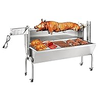 Rotisserie Grill Charcoal Spit Roaster, Stainless Steel 46
