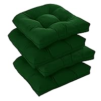 downluxe Outdoor Chair Cushions Set of 4 for Patio Furniture, Waterproof Tufted Overstuffed Patio Furniture Cushions, Memory Foam Outdoor Seat Cushion, 19