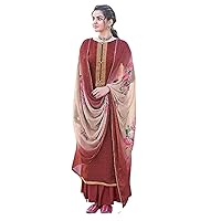 Red Festival Wear Indian Muslim Women Upada Silk Straight Palazo Salwar Kameez Bollywood Dress 1488