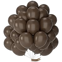 PartyWoo Dark Brown Balloons, 50 pcs 12 Inch Deep Brown Balloons, Brown Balloons for Balloon Garland or Balloon Arch as Party Decorations, Birthday Decorations, Baby Shower Decorations, Brown-F20