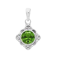 Multi Choice Round Gemstone 925 Sterling Silver Vintage Solitaire New Pendant Jewelry