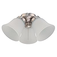 Westinghouse Lighting 7784900 Three LED Cluster Ceiling Fan Light Kit, Brushed Nickel Finish with Frosted Ribbed Glass, White