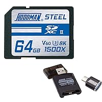Hoodman 64GB Steel UHS-II V60 U3 Class 10 SDXC Memory Card