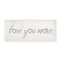 Stupell Industries Love You More Heart Icon Soft Beloved Phrase, Designed by Daphne Polselli Wall Plaque, Grey