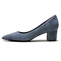 Women Slip on Block Chunky Pumps Fashion Party Office Suede Pump Shoes