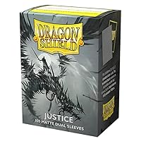 Dragon Shield Dual Sleeves – Matte Justice (Silver) 100 CT – Card Sleeves - Smooth & Tough - Compatible with Pokémon, Magic The Gathering Cards & Digimon MTG TCG OCG & Hockey Cards