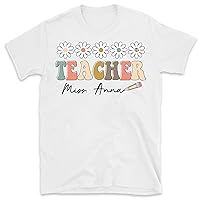 Personalized Teacher Name Shirt, Teacher Crew Teaching Shirts, Back to School, Retro Vintage Teacher Tshirt, First Day of School