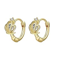 Crown Zirconia Earrings For Teen Girls Minimalist Piercing Studs Trendy Earrings Ear Ring Set