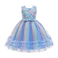 AODONG Girl Dresses Flower Kids Ruffles Lace Party Wedding Dresses Princess Dress with Layered Bottom