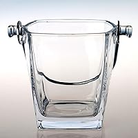 Ice Bucket Crystal Glass Ice Pail With Carrying Detachable Stainless Steel Handles And Bonus Tongs Container Cooler For Wine