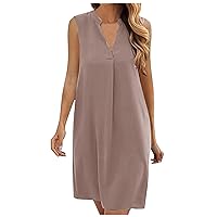 Flowy Dresses for Women,2024 Dresses for Women Sleeveless Beach Floral Tshirt Casual Tank Dres Womens Stretch