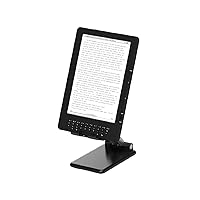 TALK WORKS E-Reader Stand - Tabletop and Desktop Stand Display Holder for Devices - Compatible with Most Small Tablets and E-Readers - Adjustable Viewing Angle and Sturdy Base - Black (14042)