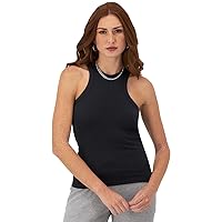 Champion Women'S Tank Top, Ribbed High Neck Tank Top, Fitted Sleeveless Top For Women