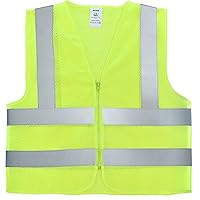 Neiko 53957A High-Visibility Safety Vest with Reflective Strips for Emergency, Construction, and Safety Use, Neon Yellow, Large