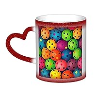 Color Changing Mug Pickleball Balls Colors Pattern Coffee Mug Ceramic Coffee Cups Creative Mug Coffee Magic Mugs Magic Tea Cup Mug