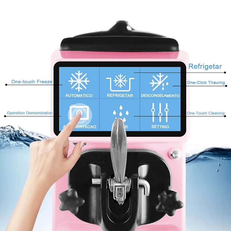 GSEICE Commercial Ice Cream Maker Mchine, 7 Inch LCD Touch Screen 4.2 to  4.7 Gal/H