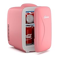 Mini Fridge [Upgrade], Small Fridge Rapid Cooling 4 Liter/6 Cans Skincare Fridge, Cooler and Warmer Refrigerators for Bedroom, Cosmetics, Office and Car (Pink)