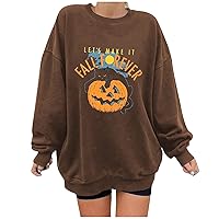 Womens over Sized Hoodie Women Sweatshirt HalloweenO Neck PrintedDaily Casual Sweatshirt Ladies Sweatshirt