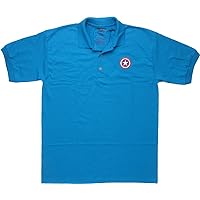 Captain America Shield Logo Teal Polo Shirt