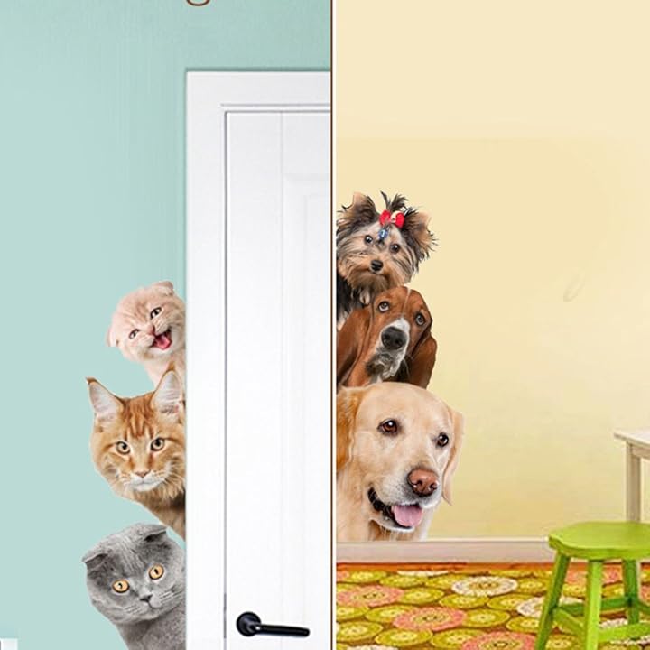 Mua Removable 3D Cute Dog Cat Wall Sticker Switch Decal Mural Art Decor Poster  Background Wallpaper (2#) trên Amazon Mỹ chính hãng 2022 | Fado