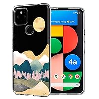 Unov Case Compatible with Google Pixel 4a 5G Clear with Design Soft TPU Shock Absorption Slim Embossed Pattern Protective Back Cover Pixel 4a 5G Case 6.2 inch (Sierra Mountains)