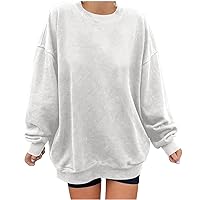 Oversized Crewneck Sweatshirts for Women Fall Casual Loose Pullover Plain Long Sleeve Tops Sweaters for Going Out