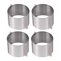 Mousse 4Pcs (2.5-4 Inch) Cake Mold Rings, Small Stainless Steel Adjustable Round, Mold Cake DIY Baking Mould Tool Cake Ring
