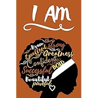 I am: Black Girl Magic Journal composition notebook for melanin gifted beautiful girl female empowerment. Motivational Gratitude Daily Planner